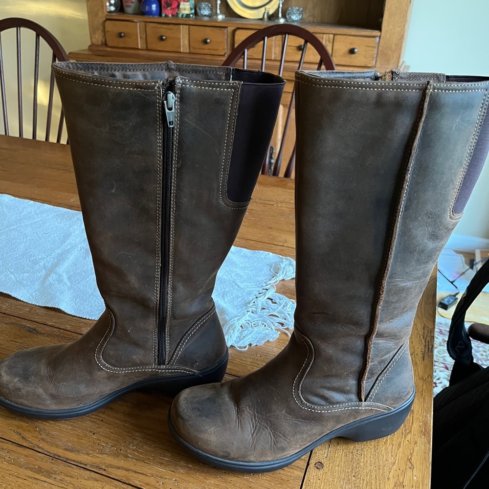 LL Bean leather boots.